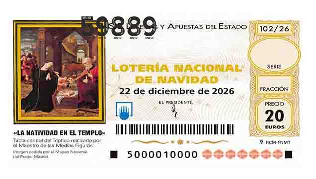 Décimo 59889 del sorteo 102-22/12/2026 Navidad