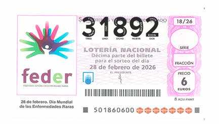 Décimo 31892 del sorteo 18-28/02/2026 Sábado