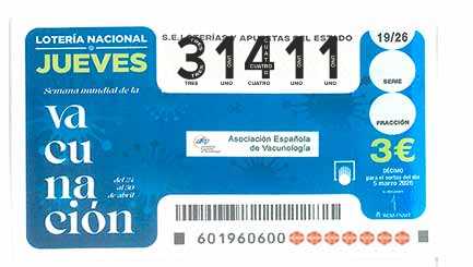 Décimo 31411 del sorteo 19-05/03/2026 Jueves