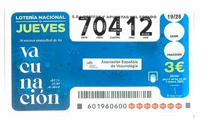 Décimo 70412 del sorteo 19-05/03/2026 Jueves