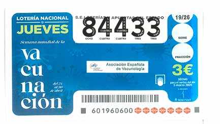 Décimo 84433 del sorteo 19-05/03/2026 Jueves