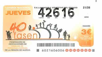 Décimo 42616 del sorteo 21-12/03/2026 Jueves