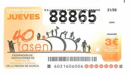 Décimo 88865 del sorteo 21-12/03/2026 Jueves