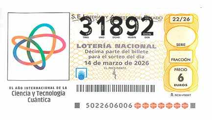 Décimo 31892 del sorteo 22-14/03/2026 Sábado