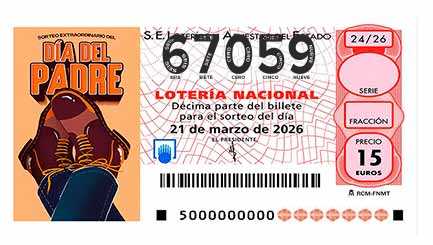 Décimo 67059 del sorteo 24-21/03/2026 Sábado