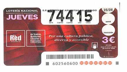 Décimo 74415 del sorteo 25-26/03/2026 Jueves