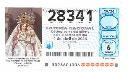 Décimo 28341 del sorteo 28-04/04/2026 Sábado