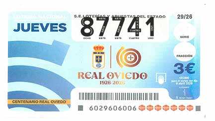 Décimo 87741 del sorteo 29-09/04/2026 Jueves