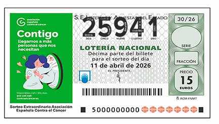 Décimo 25941 del sorteo 30-11/04/2026 Sábado