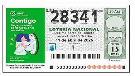 Décimo 28341 del sorteo 30-11/04/2026 Sábado