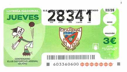 Décimo 28341 del sorteo 33-23/04/2026 Jueves