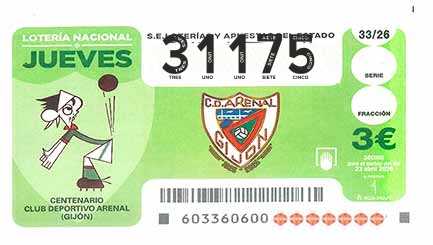 Décimo 31175 del sorteo 33-23/04/2026 Jueves