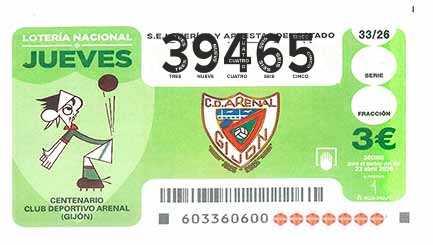 Décimo 39465 del sorteo 33-23/04/2026 Jueves