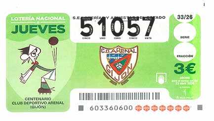 Décimo 51057 del sorteo 33-23/04/2026 Jueves