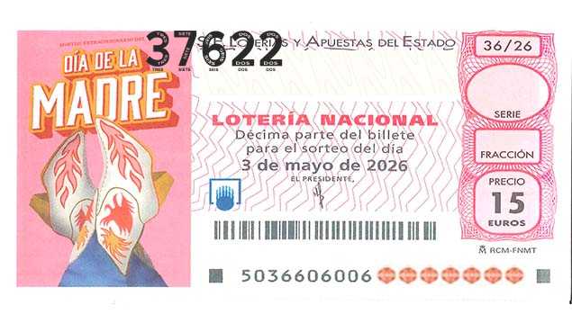 Décimo 37622 del sorteo 36-03/05/2026 Sábado