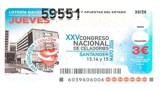 Décimo 59551 del sorteo 39-14/05/2026 Jueves