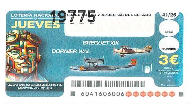 Décimo 19775 del sorteo 41-21/05/2026 Jueves