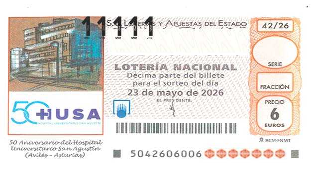 Décimo 11111 del sorteo 42-23/05/2026 Sábado