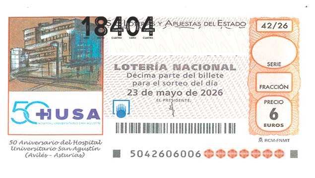 Décimo 18404 del sorteo 42-23/05/2026 Sábado