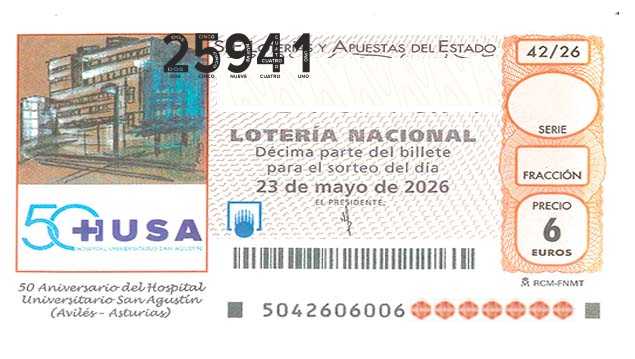 Décimo 25941 del sorteo 42-23/05/2026 Sábado