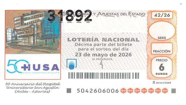 Décimo 31892 del sorteo 42-23/05/2026 Sábado