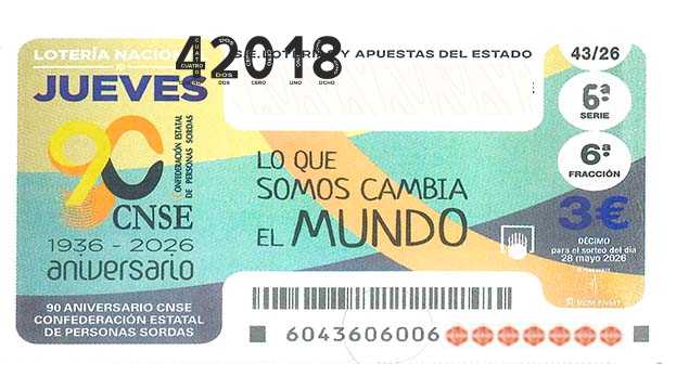 Décimo 42018 del sorteo 43-28/05/2026 Jueves