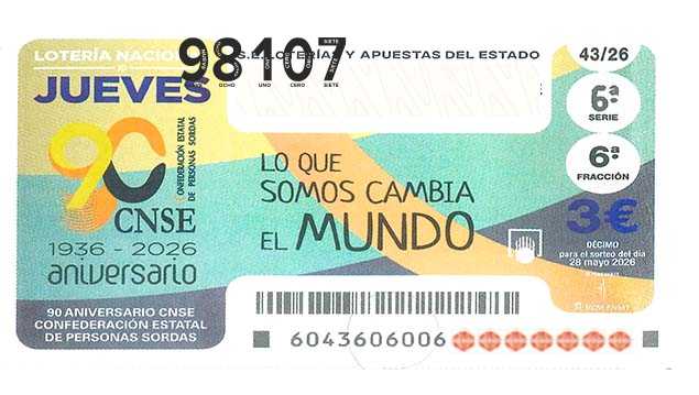 Décimo 98107 del sorteo 43-28/05/2026 Jueves