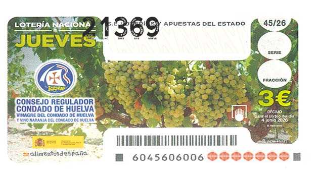 Décimo 21369 del sorteo 45-04/06/2026 Jueves