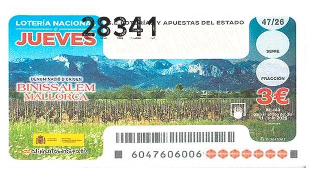 Décimo 28341 del sorteo 47-11/06/2026 Jueves