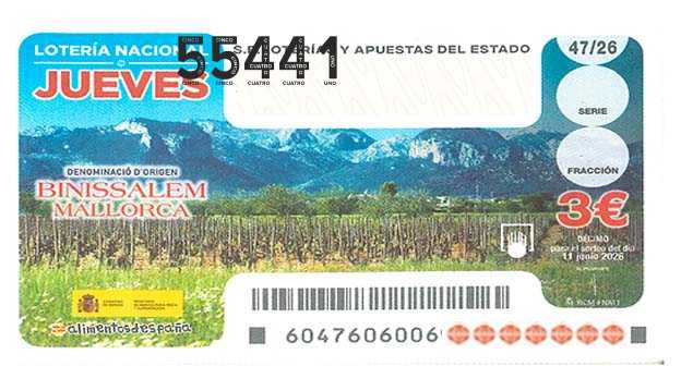 Décimo 55441 del sorteo 47-11/06/2026 Jueves