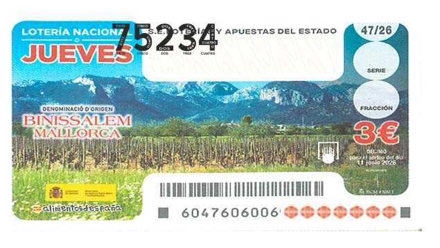 Décimo 75234 del sorteo 47-11/06/2026 Jueves
