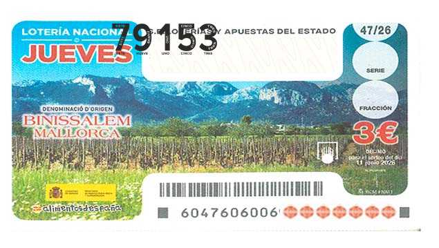 Décimo 79153 del sorteo 47-11/06/2026 Jueves