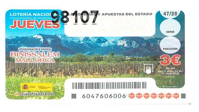 Décimo 98107 del sorteo 47-11/06/2026 Jueves