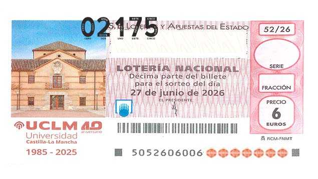 Décimo 02175 del sorteo 52-27/06/2026 Sábado