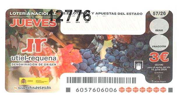 Décimo 12776 del sorteo 57-16/07/2026 Jueves
