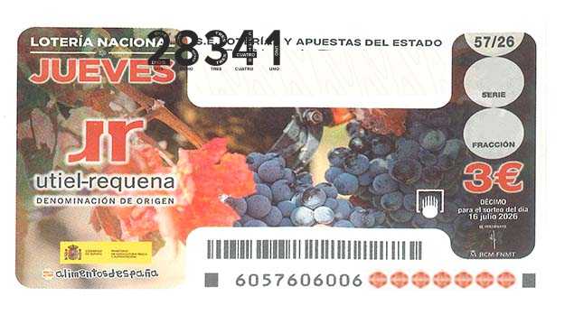 Décimo 28341 del sorteo 57-16/07/2026 Jueves