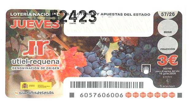 Décimo 52423 del sorteo 57-16/07/2026 Jueves