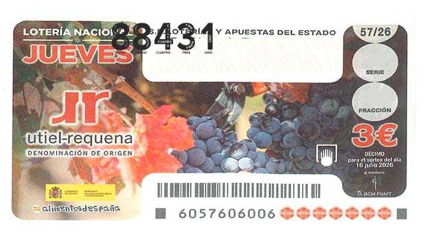 Décimo 88431 del sorteo 57-16/07/2026 Jueves