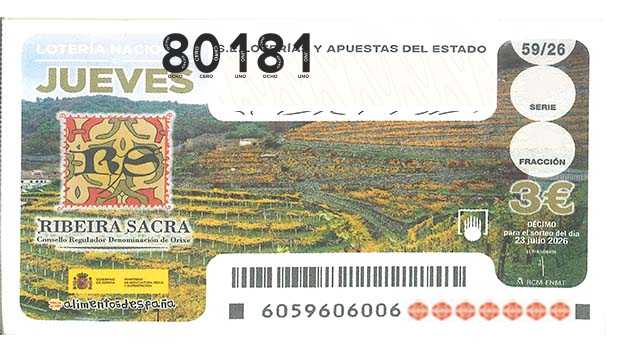 Décimo 80181 del sorteo 59-23/07/2026 Jueves