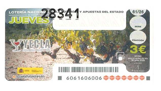 Décimo 28341 del sorteo 61-30/07/2026 Jueves