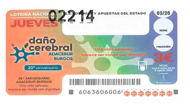 Décimo 02214 del sorteo 63-06/08/2026 Jueves
