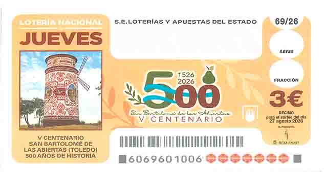 Décimo 40521 del sorteo 69-27/08/2026 Jueves